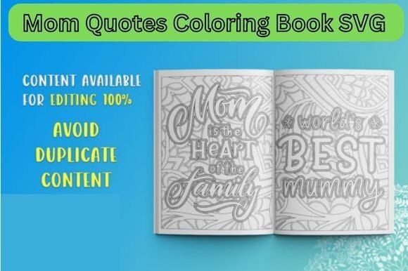 Funny Mom Quotes Coloring Book SVG Graphics and Coloring Pages Amp