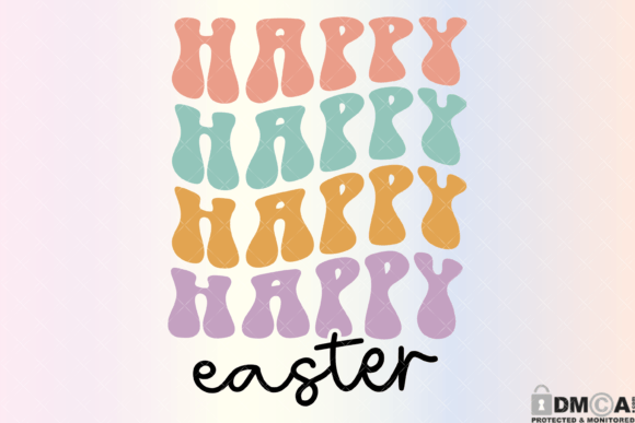 Happy Easter Wavy Text Svg PNG Graphics and Print Templates Review