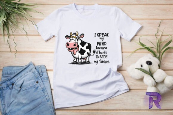 I Speak My Mind Funny Cow PNG Graphics and T-Shirt Designs