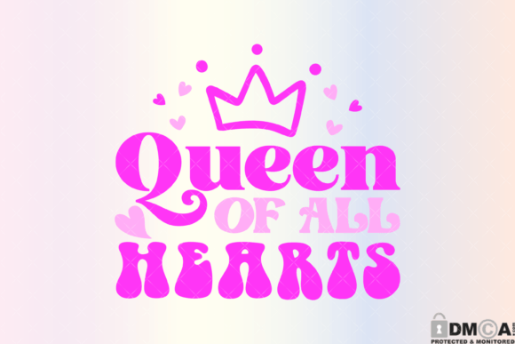 Queen of All Hearts Crown Svg PNG Graphics and Print Templates