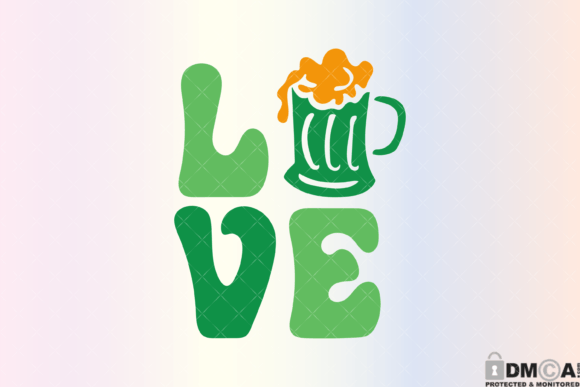 St Patricks Day Love Beer Mug Svg PNG Graphics and Print Templates