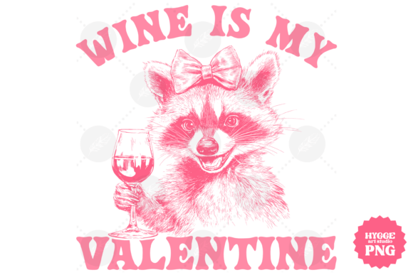 Valentines Coquette Funny Raccoon Wine Graphics and Illustrations Review